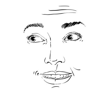 Kadın grafik çizilmiş portresi