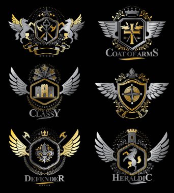 Vintage hanedan amblem seti