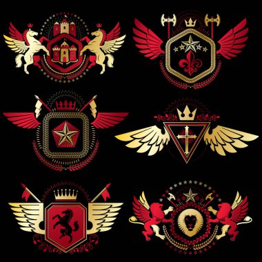 Vintage hanedan amblem seti