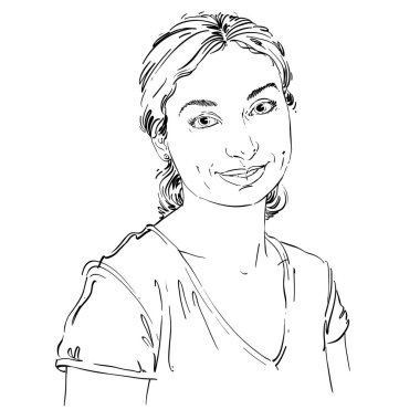 Kadın grafik çizilmiş portresi