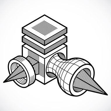 Soyut izometrik boyutlu şekli