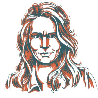 Kadın grafik çizilmiş portresi