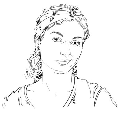 Kadın grafik çizilmiş portresi