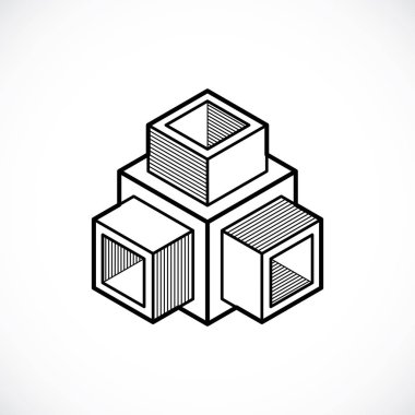 Soyut geometrik 3d çokgen şekli