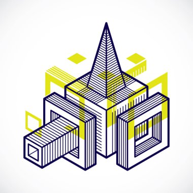 Soyut geometrik 3d çokgen şekli