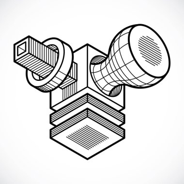 Soyut izometrik boyutlu şekli