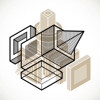 Soyut izometrik boyutlu şekli