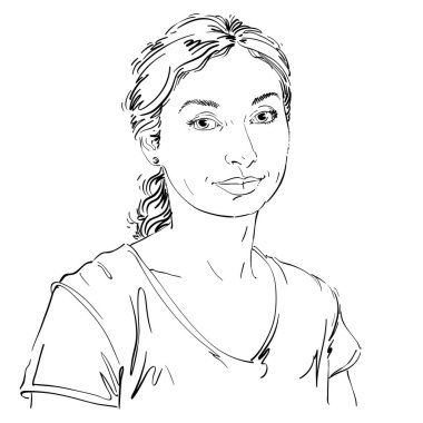 Kadın grafik çizilmiş portresi