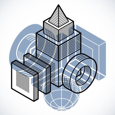 Soyut izometrik boyutlu şekli