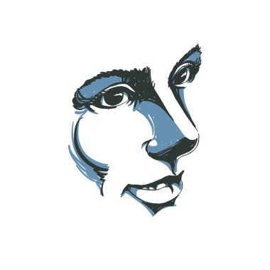 Kadın grafik çizilmiş portresi