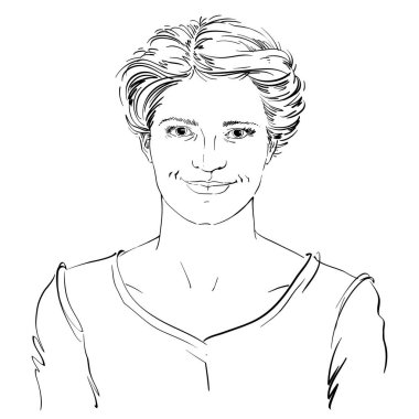 Kadın grafik çizilmiş portresi