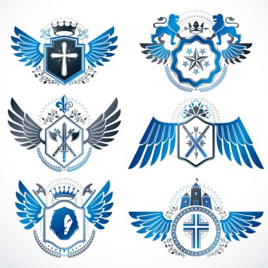 Vintage hanedan amblem seti