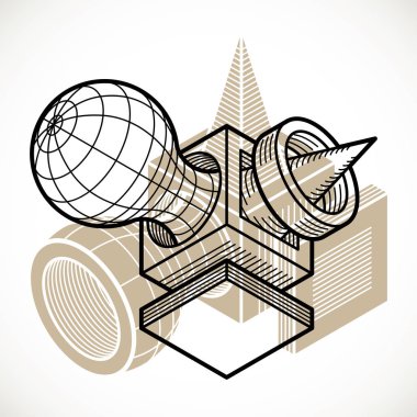 Soyut izometrik boyutlu şekli