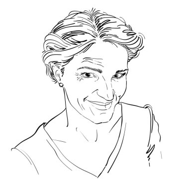 Kadın grafik çizilmiş portresi