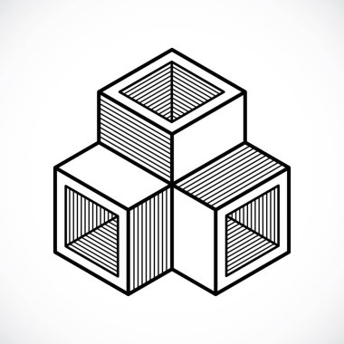 Soyut izometrik boyutlu şekli