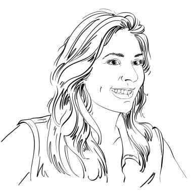 Kadın grafik çizilmiş portresi