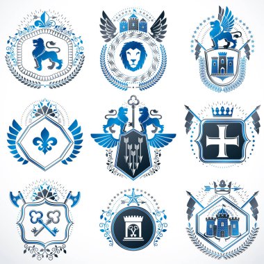 Vintage hanedan amblem seti