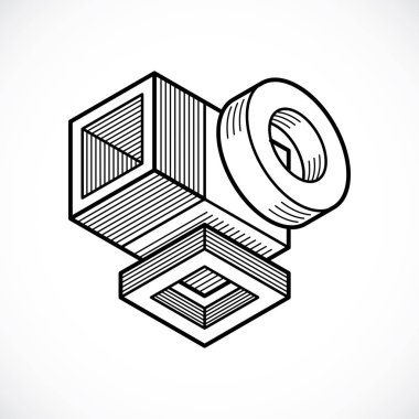 Soyut izometrik boyutlu şekli