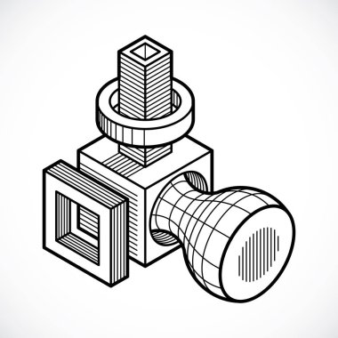 Soyut izometrik boyutlu şekli