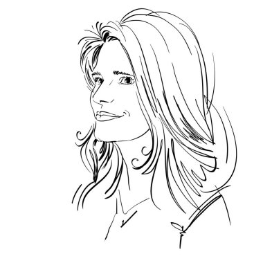 Kadın grafik çizilmiş portresi