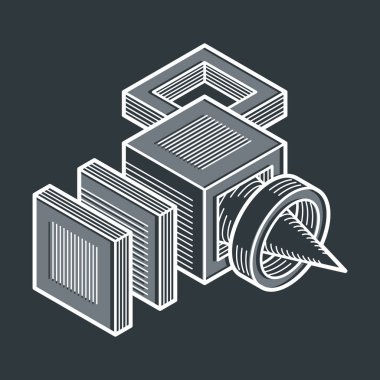 Soyut izometrik boyutlu şekli