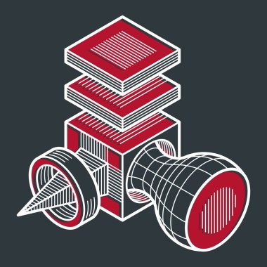 İzometrik soyut kompozisyon şekiller