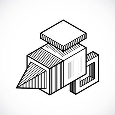 Soyut izometrik boyutlu şekli