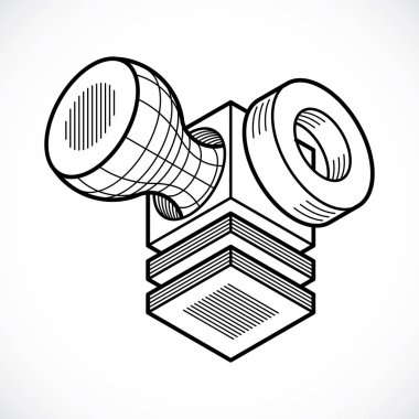 Soyut izometrik boyutlu şekli