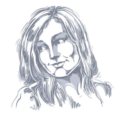 Kadın grafik çizilmiş portresi