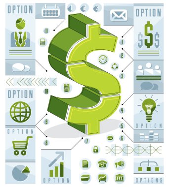 dolar işareti infographics şablonu