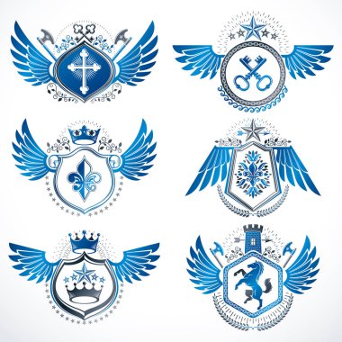 Vintage hanedan amblem seti