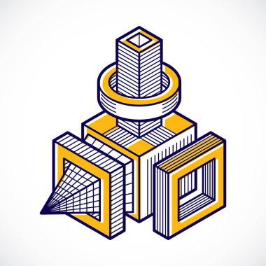 Soyut izometrik boyutlu şekli