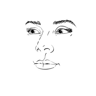 Kadın grafik çizilmiş portresi