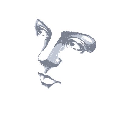 Kadın grafik çizilmiş portresi