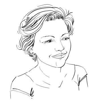 Kadın grafik çizilmiş portresi