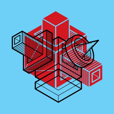 Soyut izometrik boyutlu şekli