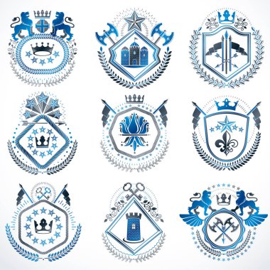 Vintage hanedan amblem seti