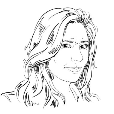 Kadın grafik çizilmiş portresi