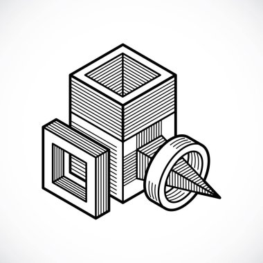 Soyut izometrik boyutlu şekli