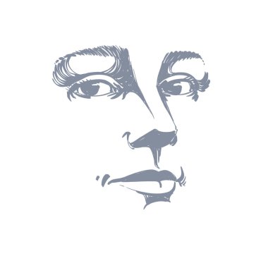 Kadın grafik çizilmiş portresi