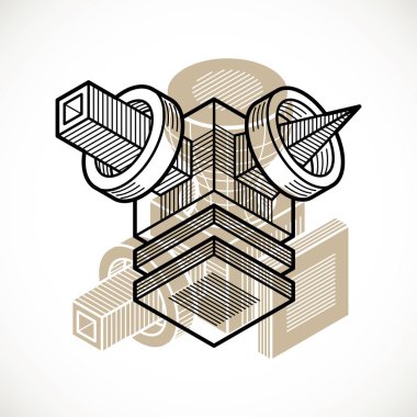 Soyut izometrik boyutlu şekli