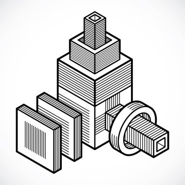 Soyut izometrik boyutlu şekli