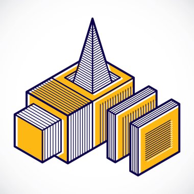 Soyut izometrik boyutlu şekli