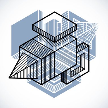 Soyut izometrik boyutlu şekli