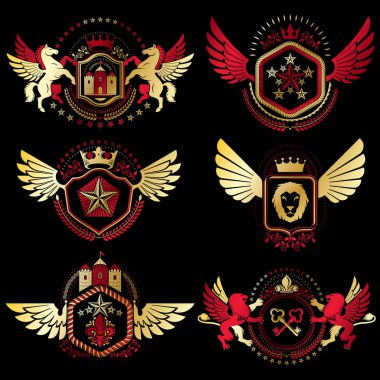 Vintage hanedan amblem seti