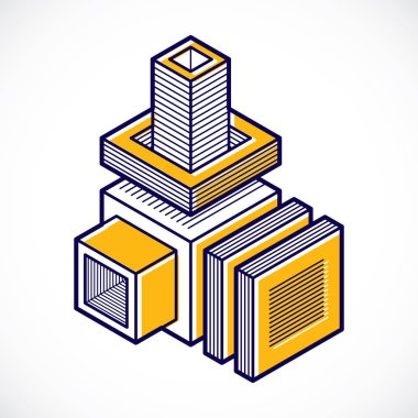 Soyut izometrik boyutlu şekli