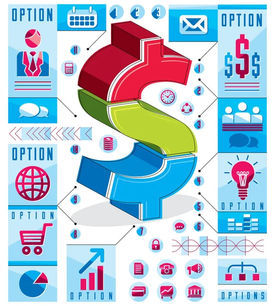 Dollar signe infographie concept — Image vectorielle