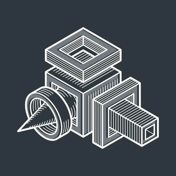 Soyut geometrik 3d çokgen şekli