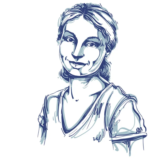 Kadın grafik çizilmiş portresi