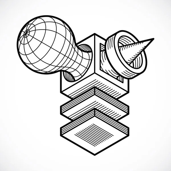 3D-ontwerp kubus vorm — Stockvector